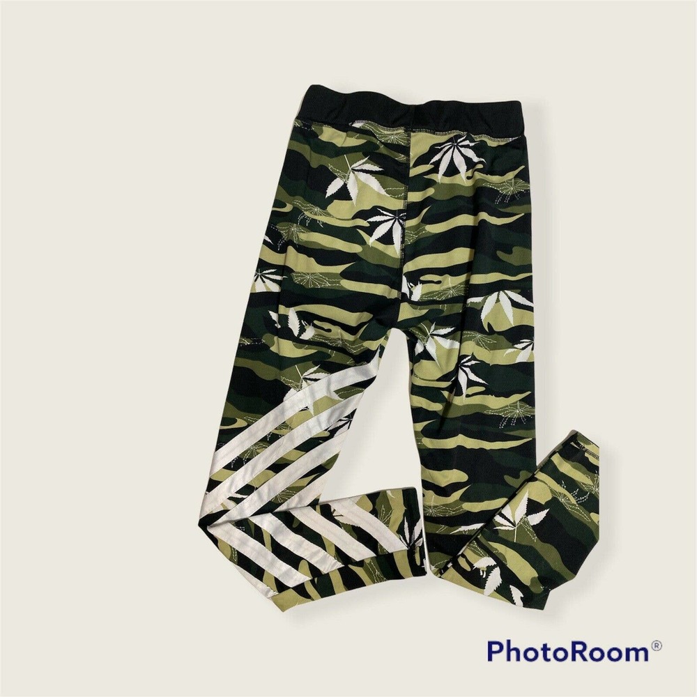 Women's Pot Leaves Plant Pattern Printed Leggings L